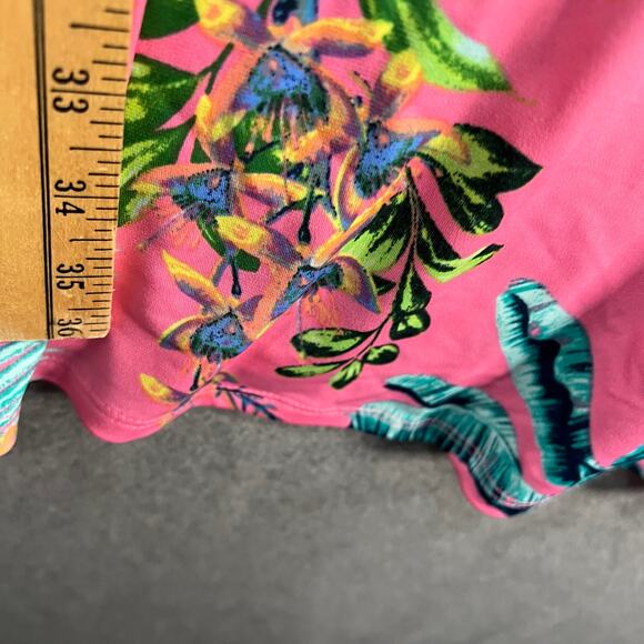 Studio Park x Jane Treacy Petite Tropical Hardware Dress Pink Tropical Size LP - Picture 7 of 9